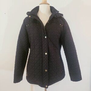 Weatherproof Quilted Black Jacket w/ Hood